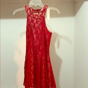 Red lace women’s dress